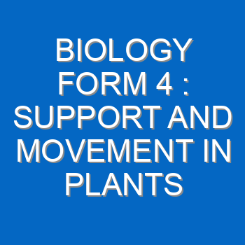 Biology Form 4 Support And Movement In Plants And Animals 4514