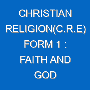 Christian Religionc R E Form 1 Faith And God Promises To Abraham 516