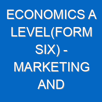 Economics A Levelform Six Marketing And Distribution 5063