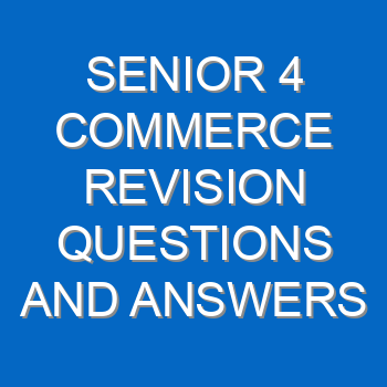 Senior 4 Commerce Revision Questions And Answers Past Papers Pdf 3783