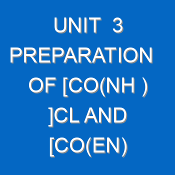 Unit 3 Preparation Of Conh Cl And Coen Cl Inorganic Chemistry Practicals 1188