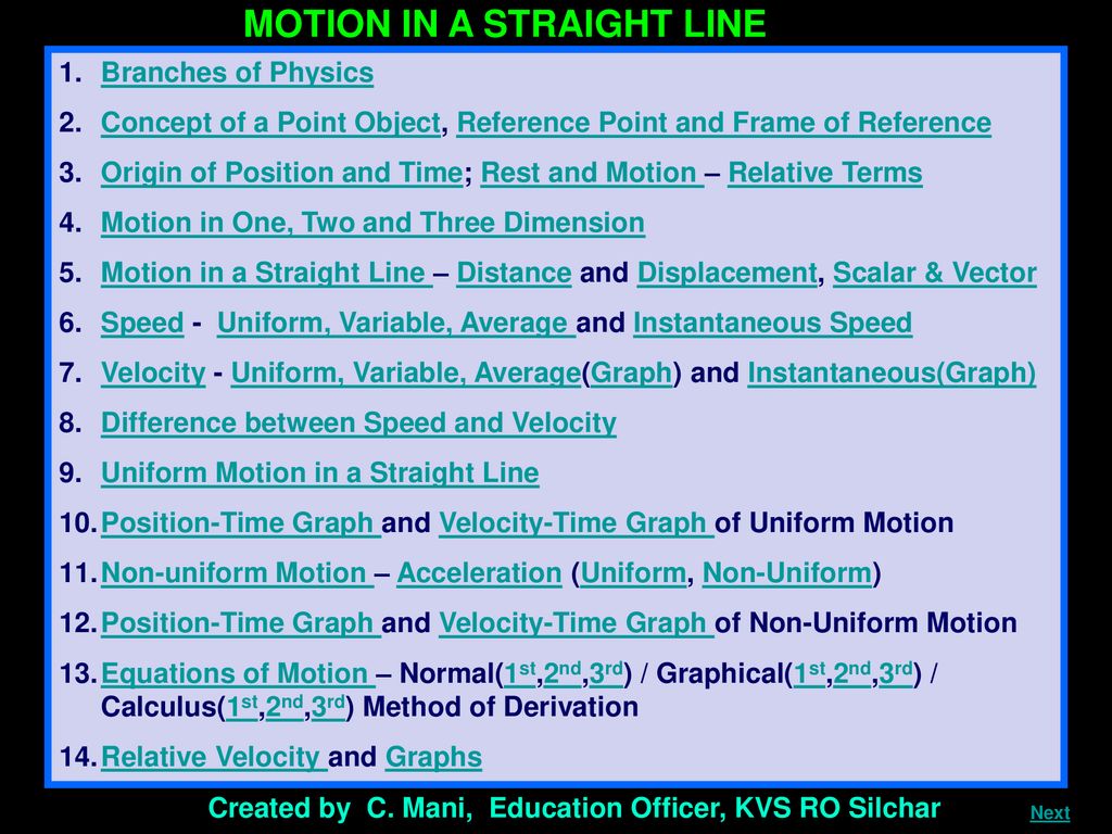 Chapter Eleven Motion Physics S1 S2 Notes