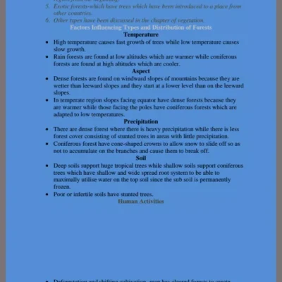 Geography Form 2 Notes Vegetation