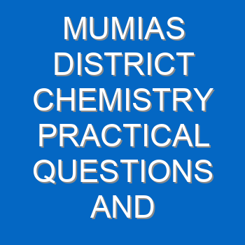 Matungu District Chemistry Practical Questions And Answers