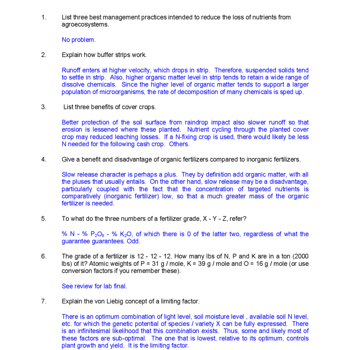 Soil Fertility 1 Organic Manure Questions And Answers 1200x1200