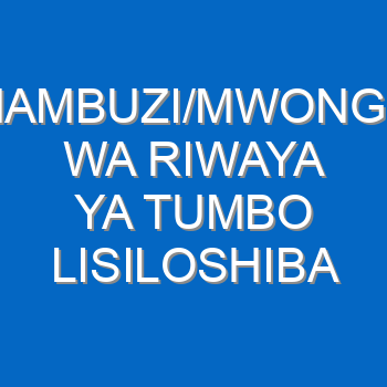 Uchambuzi Na Mwongozo Wa Riwaya Ya Chozi La Heri Sura Zote Maudhuink