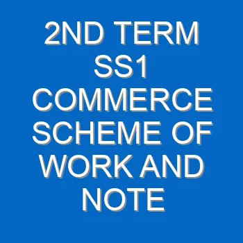 2nd Term Ss1 Commerce Scheme Of Work And Note 2158