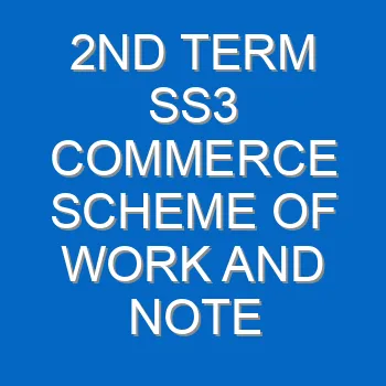 2nd Term Ss3 Commerce Scheme Of Work And Note 2382
