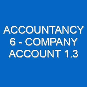 Accountancy 6 Company Account 1 3 5028