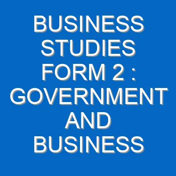 Business Studies Form 2 Government And Business 601