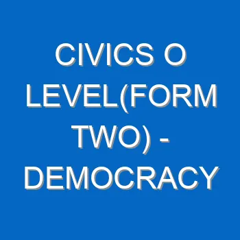 Civics O Levelform Two Democracy 316