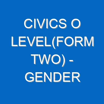Civics O Levelform Two Gender 4957