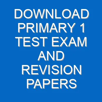 Download Primary 1 Test Exam And Revision Papers Pdf 3724
