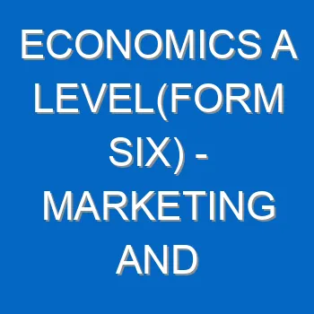 Economics A Levelform Six Marketing And Distribution 5063