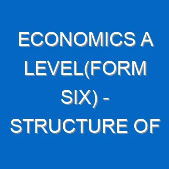Economics A Levelform Six Structure Of Tanzania Economy 360