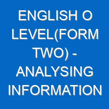 English O Levelform Two Analysing Information From The Media 4991
