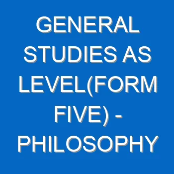 General Studies As Levelform Five Philosophy And Religion 398