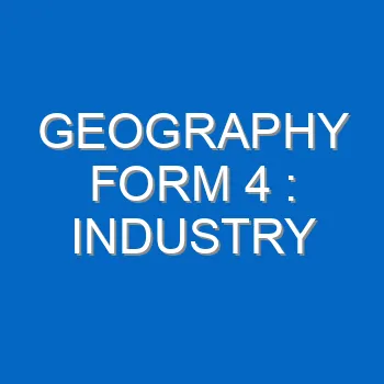 Geography Form 4 Industry 714