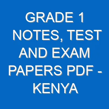Grade 1 Notes Test And Exam Papers Pdf Kenya Grade 1 Revision Papers 3691