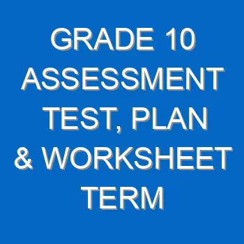 Grade 10 Assessment Test Plan Worksheet Term 123 4260