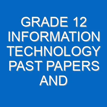 Grade 12 Information Technology Past Papers And Memos Questions And Answers Pdf Free Download 4418