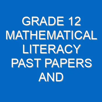 Grade 12 Mathematical Literacy Past Papers And Memos Questions And Answers Pdf Free Download 4434
