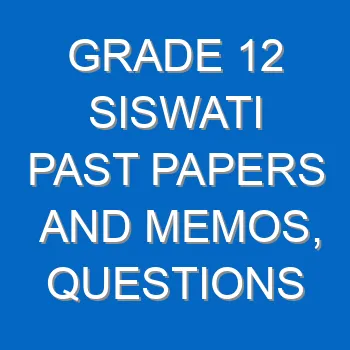Grade 12 Siswati Past Papers And Memos Questions And Answers Pdf Free Download 4466