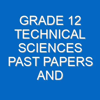 Grade 12 Technical Sciences Past Papers And Memos Questions And Answers Pdf Free Download 4472