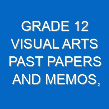 Grade 12 Visual Arts Past Papers And Memos Questions And Answers Pdf Free Download 4482