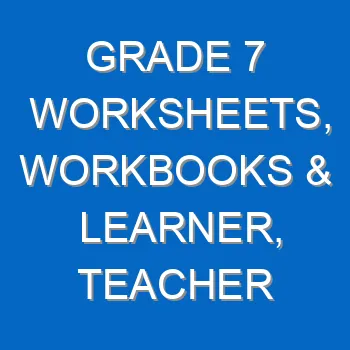 Grade 7 Worksheets Workbooks Learner Teacher Guide Books 4217