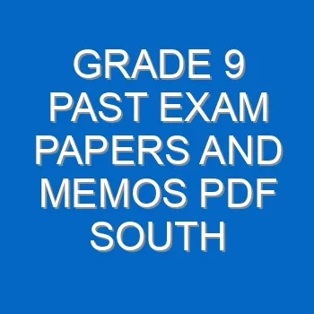 Grade 9 Past Exam Papers And Memos Pdf South Africa 4236