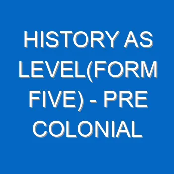 History As Levelform Five Pre Colonial African Societies 4969