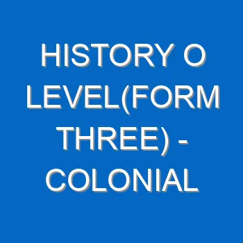 History O Levelform Three Colonial Administrative Systems 4972