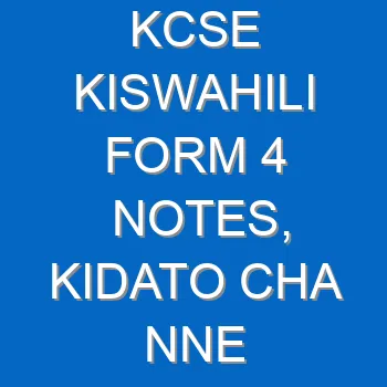 Kcse Kiswahili Form 4 Notes Kidato Cha Nne 1879