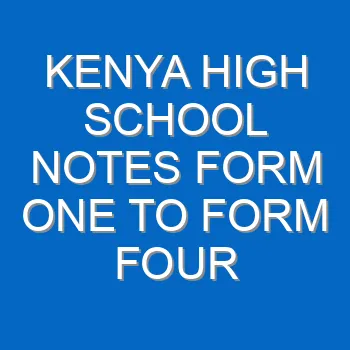Kenya High School Notes Form One To Form Four Notes All Subjects 4498
