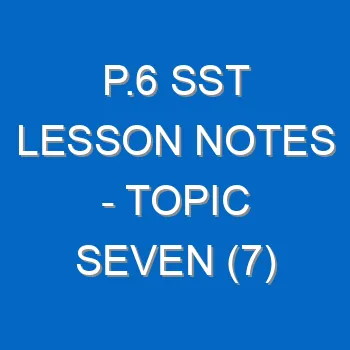 P 6 Sst Lesson Notes Topic Seven 7 Nationalism And The Road To Independence Of African Countries 5262