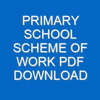 Primary School Scheme Of Work Pdf Download 3757