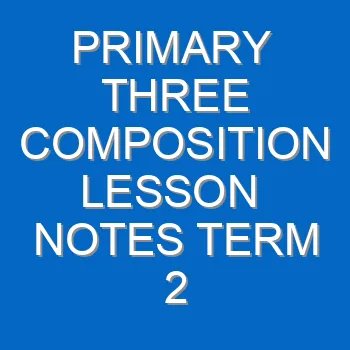 Primary Three Composition Lesson Notes Term 2 5243