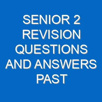 Senior 2 Revision Questions And Answers Past Papers Pdf 3768