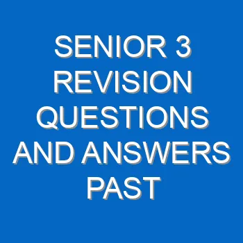 Senior 3 Revision Questions And Answers Past Papers Pdf 3771