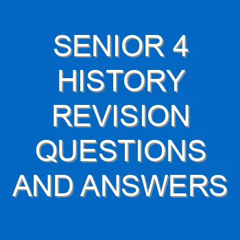 Senior 4 History Revision Questions And Answers Past Papers Pdf 3805
