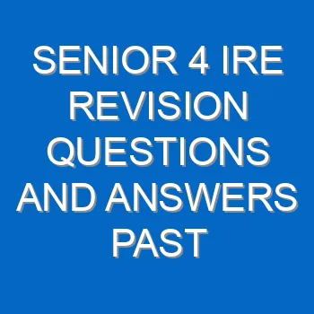 Senior 4 Ire Revision Questions And Answers Past Papers Pdf 3812