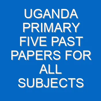 Uganda Primary Five Past Papers For All Subjects 773
