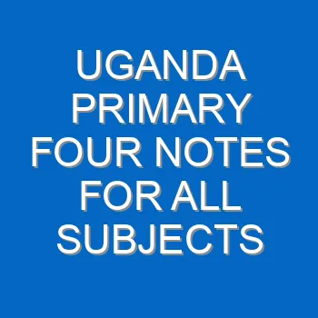 Uganda Primary Four Notes For All Subjects 4549
