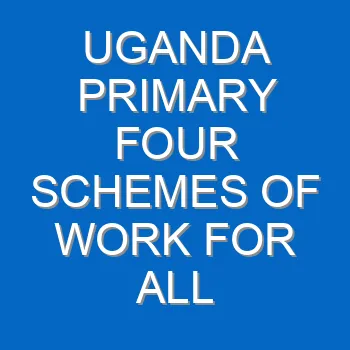 Uganda Primary Four Schemes Of Work For All Subjects 769