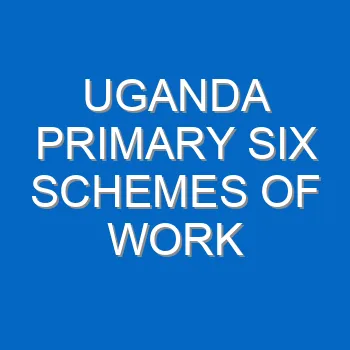 Uganda Primary Six Schemes Of Work 781