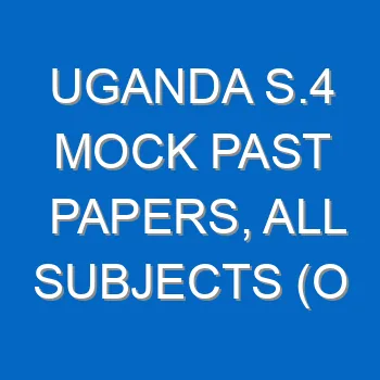 Uganda S 4 Mock Past Papers All Subjects O Level 828