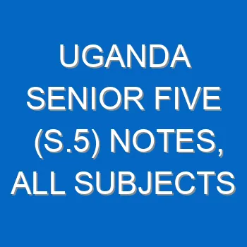 Uganda Senior Five S 5 Notes All Subjects 823