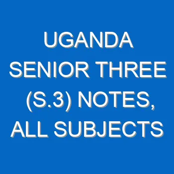 Uganda Senior Three S 3 Notes All Subjects 819