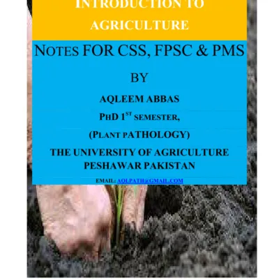 Agriculture Fom 1 General Introduction To Agriculture Science